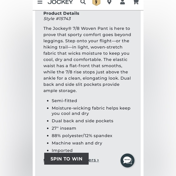 Jockey 7/8 Travel Pant - Picture 5 of 5